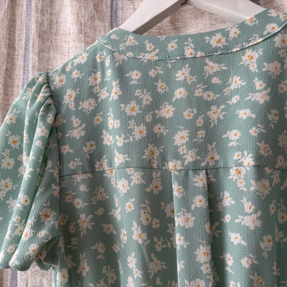 Light Sage Green Floral Spring Dress - Picture 5 of 8